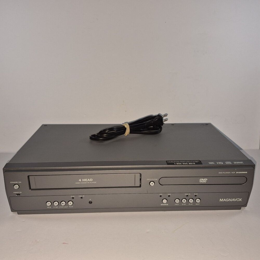 Magnavox DV200MW8 DVD VCR Combo Player 4 Head VHS HQ Dolby Digital Gray Video